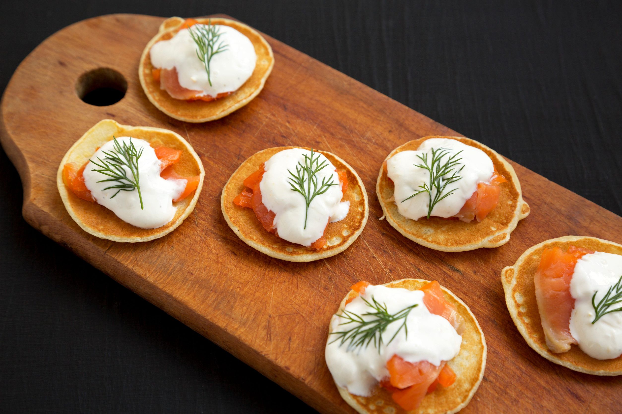 Blinis with Salmon and Cream