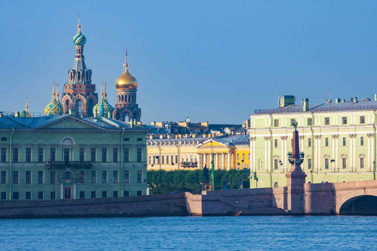 Neva River Embankment At Saint Petersburg Russia