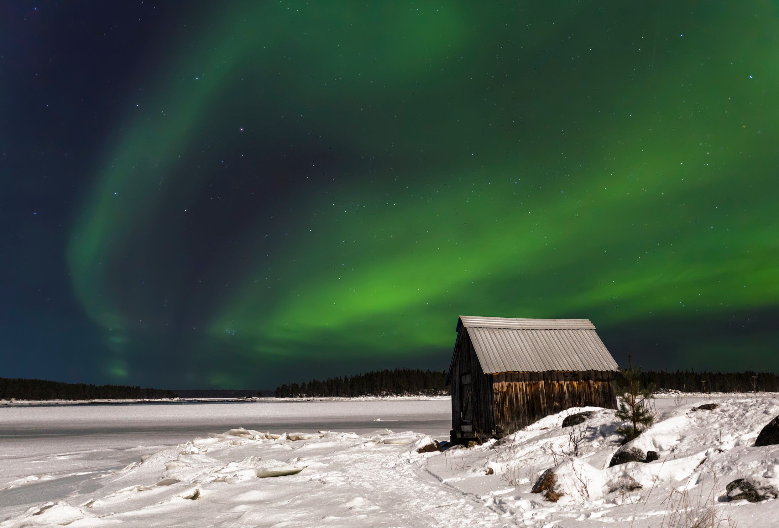 Northern Lights Over White Sea Karelia