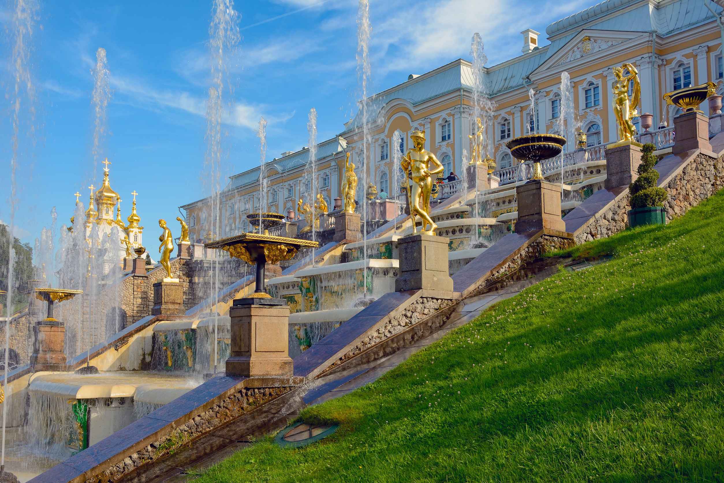 Peterhof Great Cascade Fountains And Statues Saint Petersburg