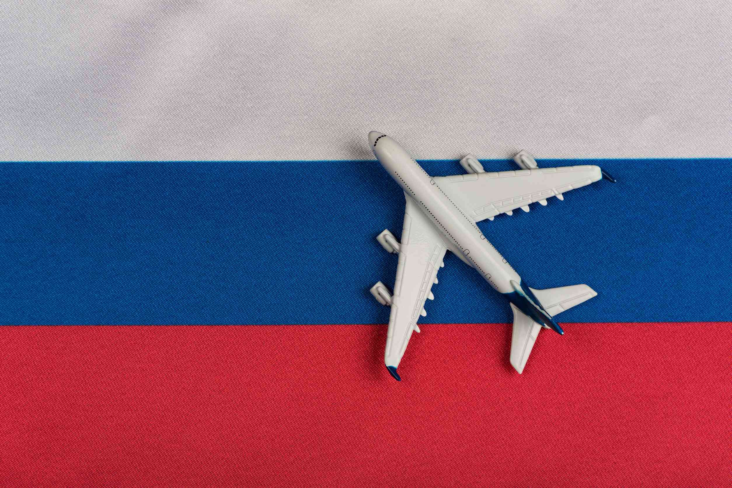Plane on the flag of Russia