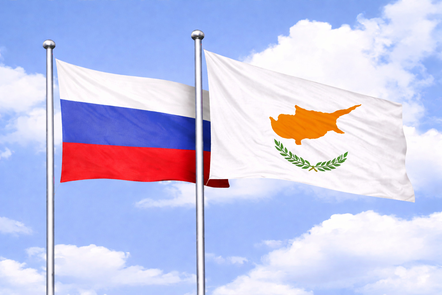 Russia Flag With Cyprus Flag