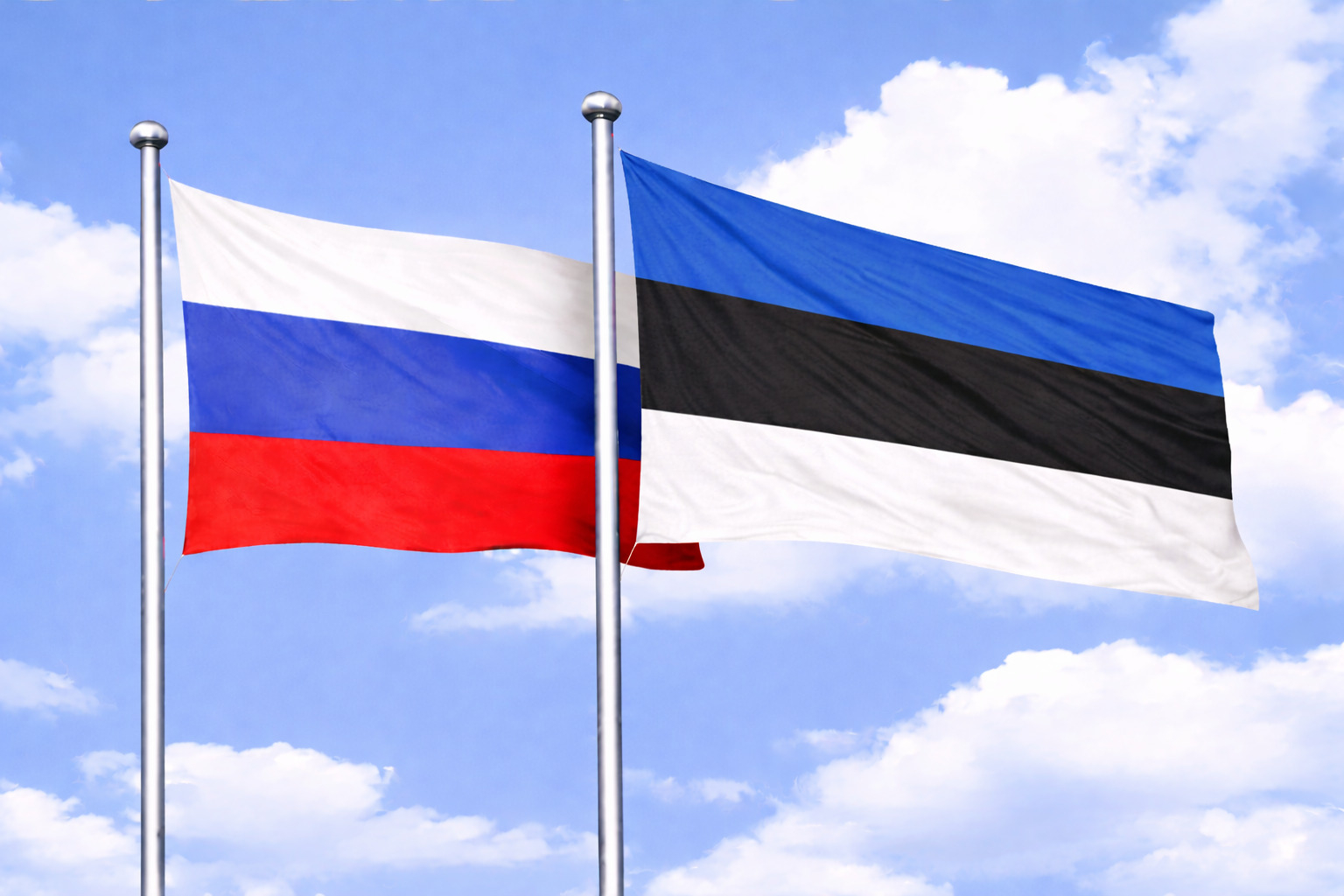 Russia Flag With Estonia Flag