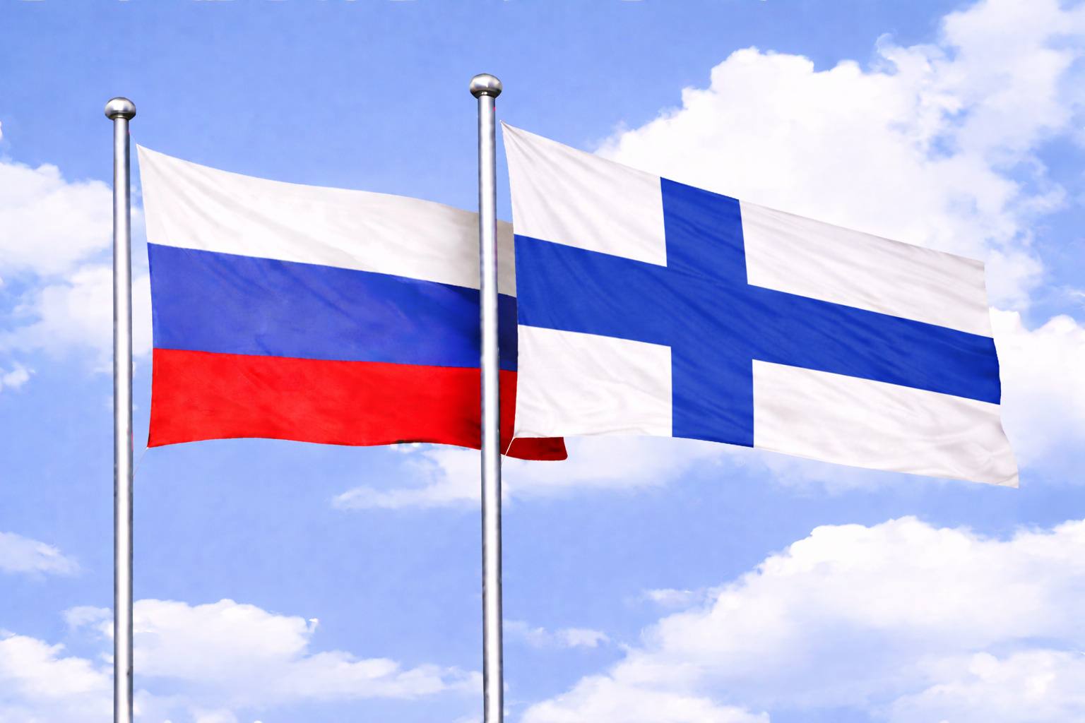 Russia Flag With Finland Flag