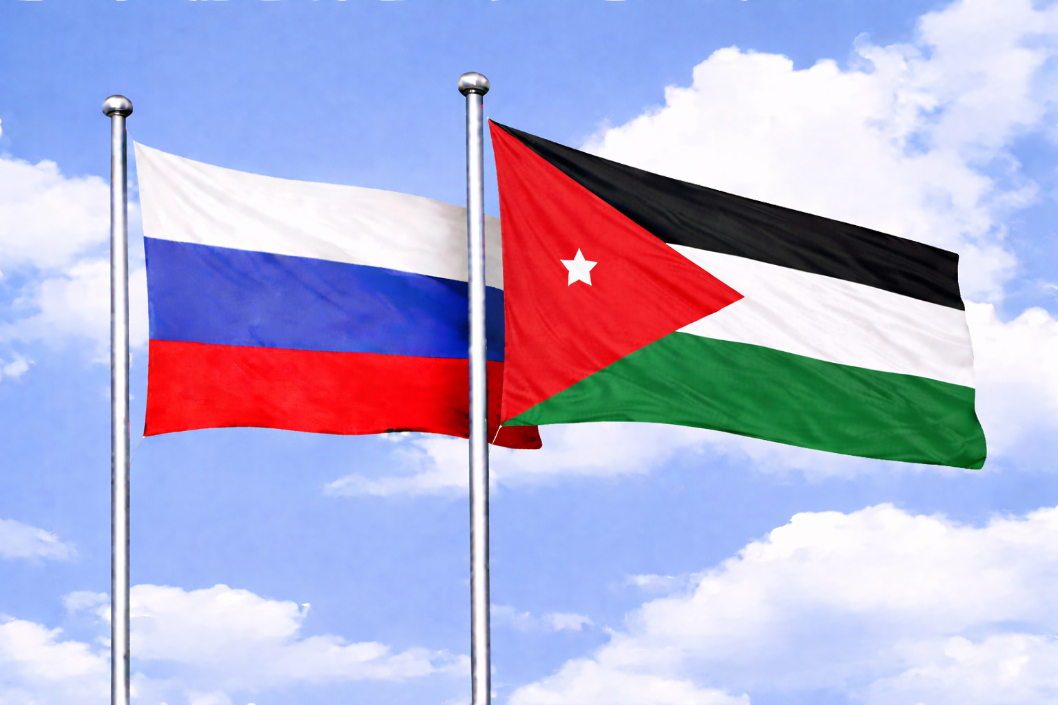 Russia Flag With Jordan Flag