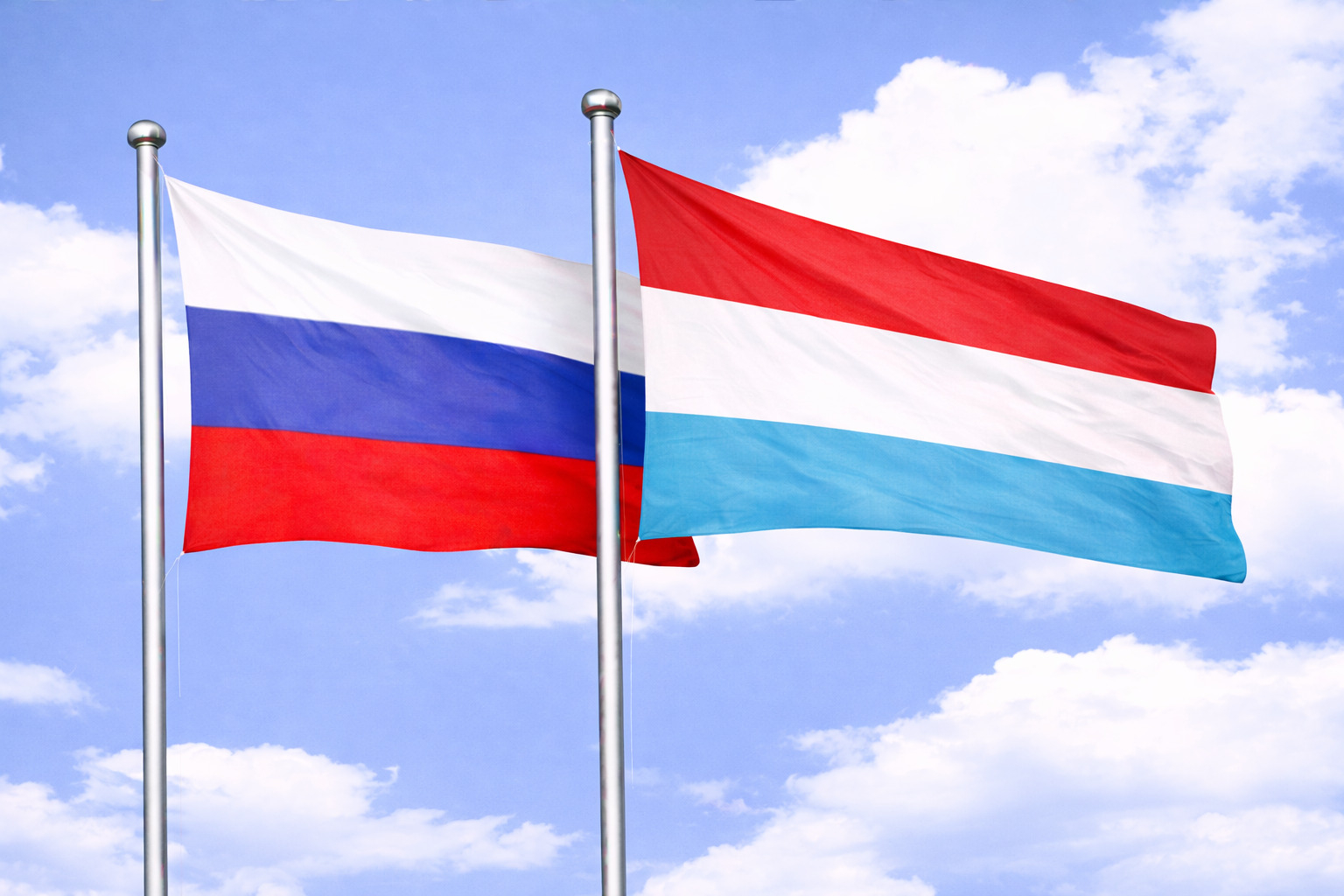 Russia Flag With Luxembourg Flag