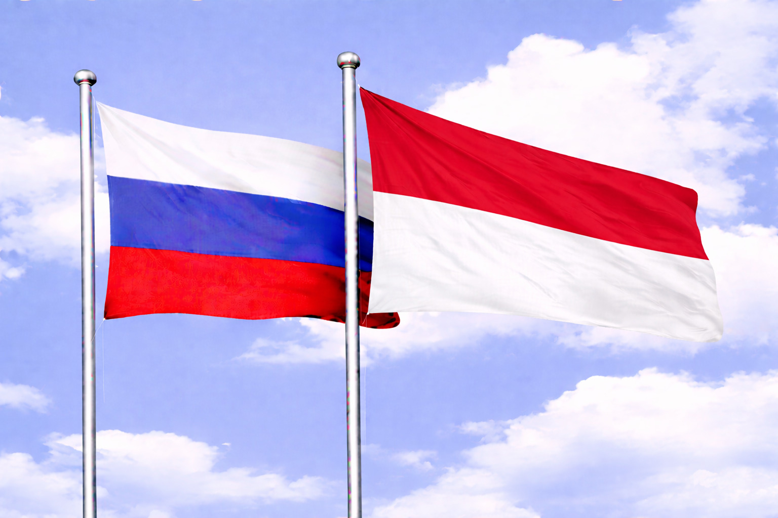 Russia Flag With Monaco Flag