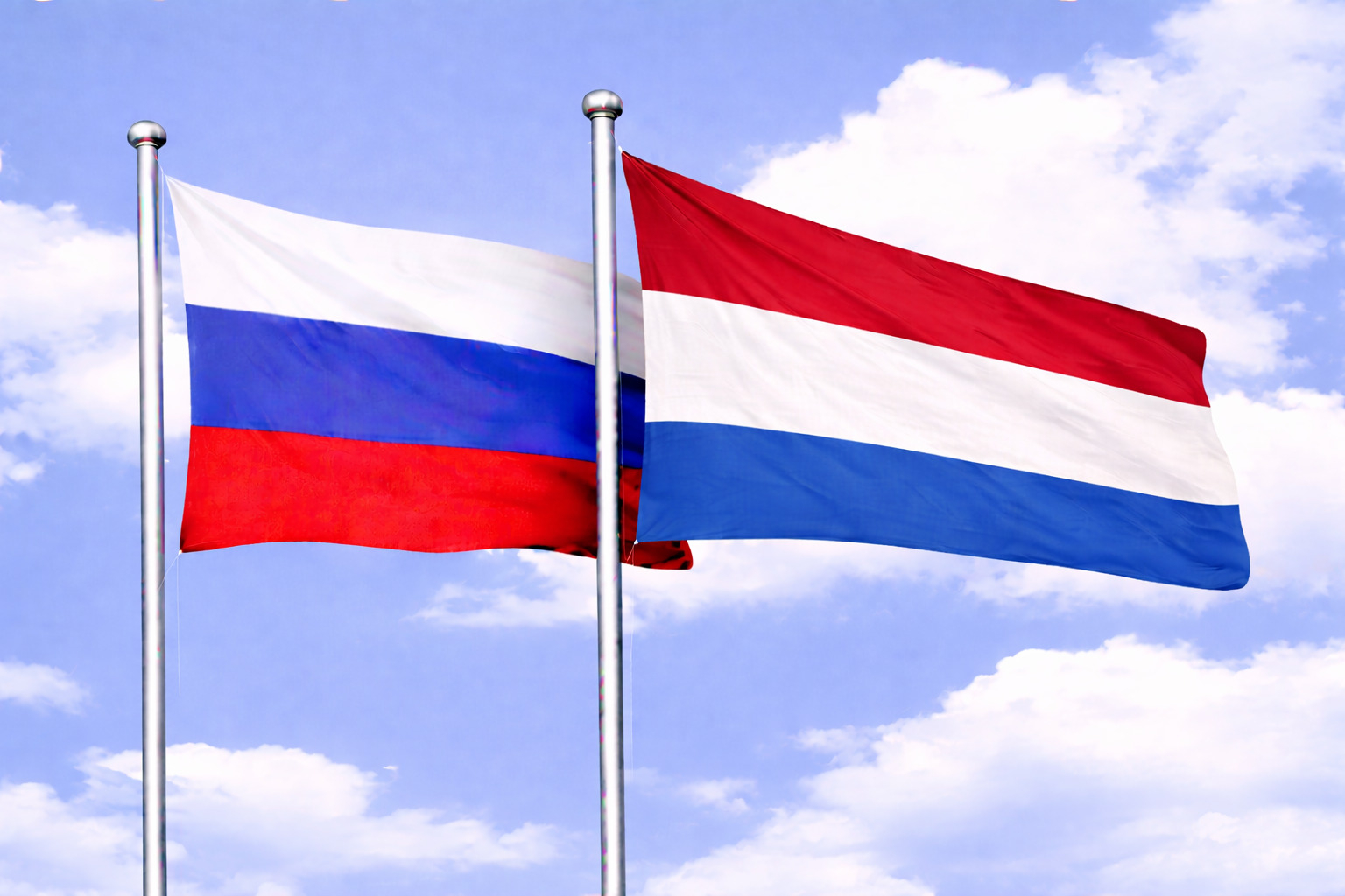 Russia Flag With Netherlands Flag