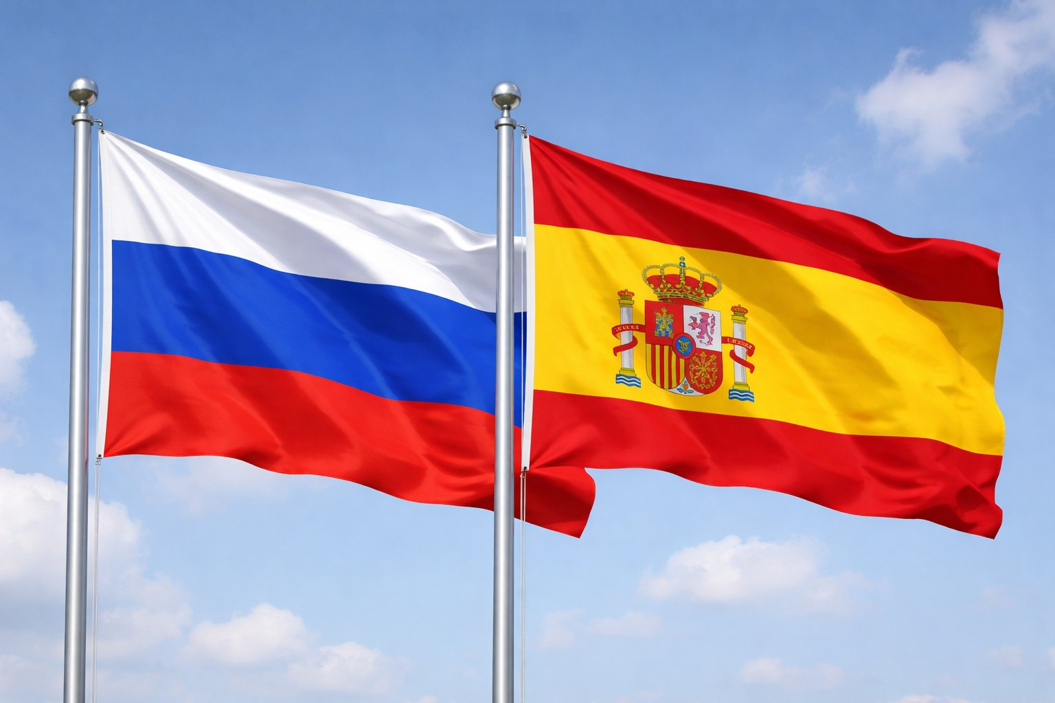 Russia Flag With Span Flag