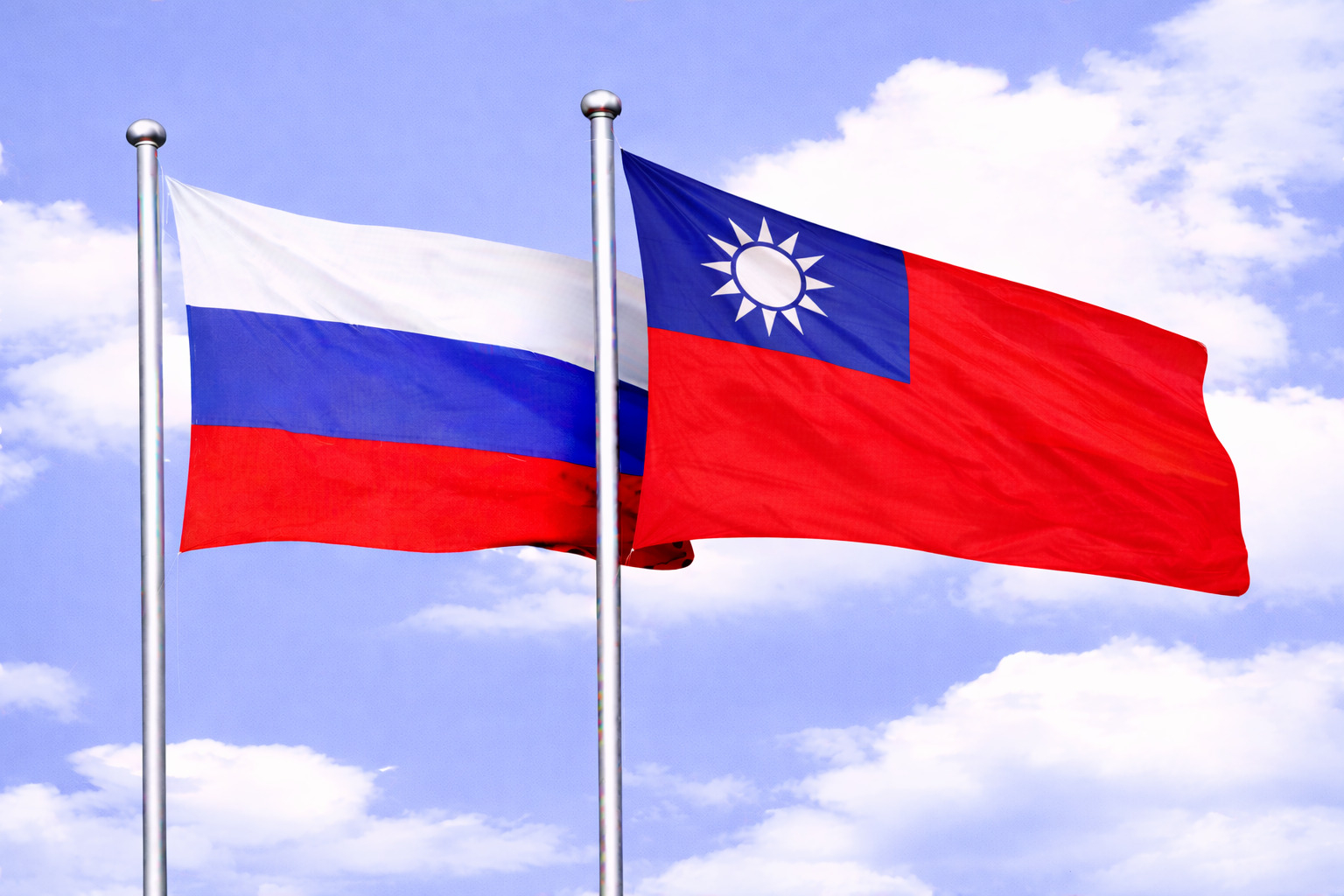 Russia Flag With Taiwan Flag