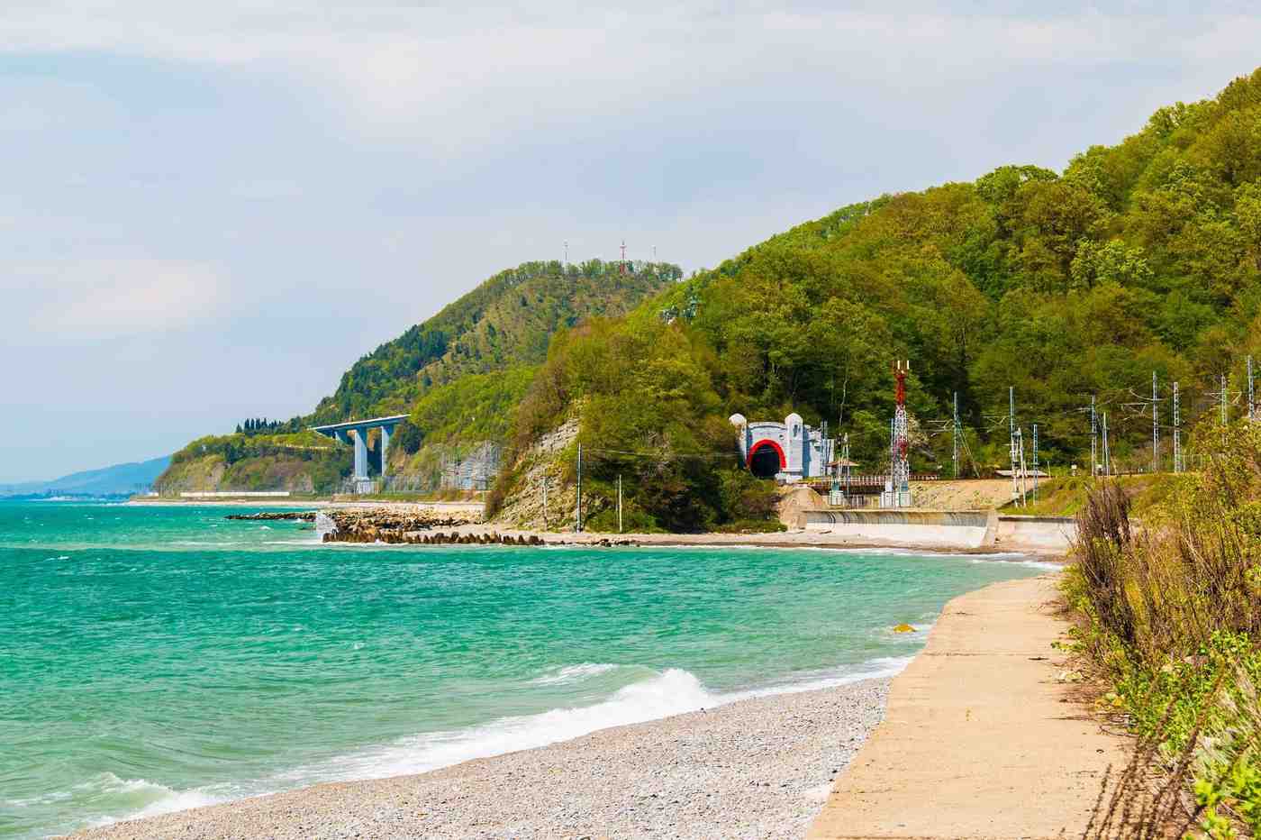 The Coast Of The Black Sea In Sochi Russia