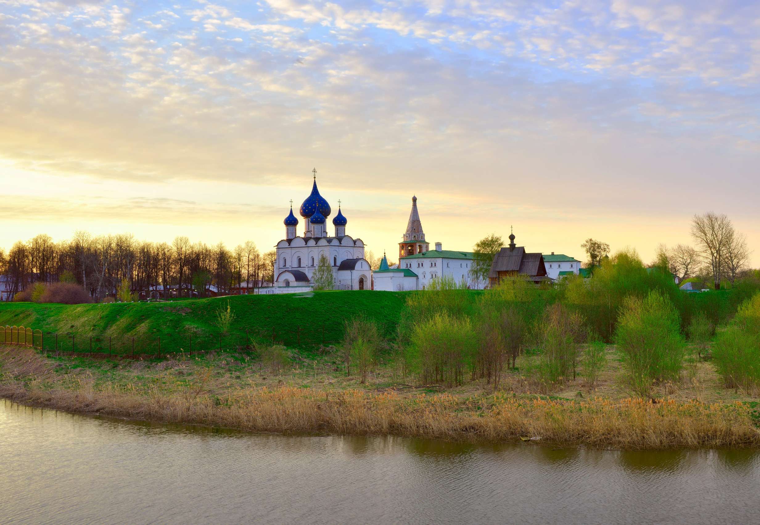The Suzdal Kremlin during the evening in Russia