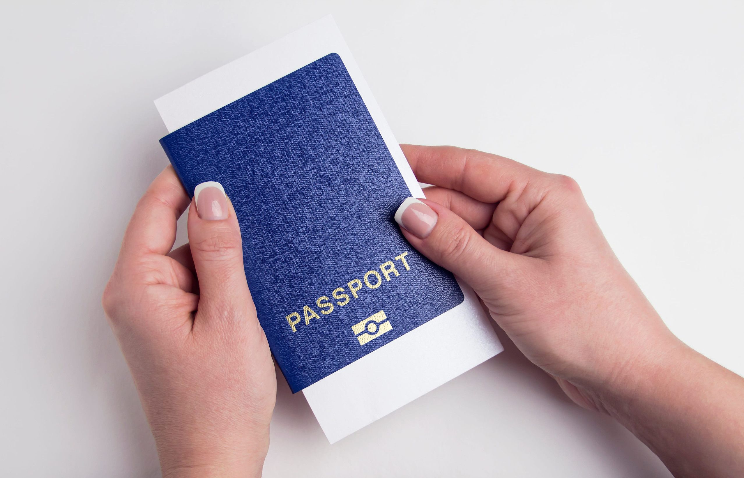 Woman Holding A Passport